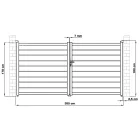 Kapu G21 Reno 350x176 cm kétszárnyú, antracit színű