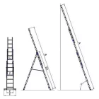 G21 háromrészes létra 5,1m, 3x8 létrafok