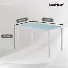 Ezra 140 cm szögletes üveg étkezőasztal