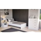 Miami egyszemélyes ágy 90x200 cm fehér-fehér