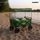 Összecsukható prémium kerti strandkocsi tetővel zöld