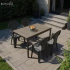 Lagos 4+1 kerti bútor garnitúra szett kőris-grafit