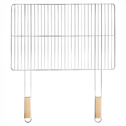 Szögletes grillrács fa fogantyúval 69x60 cm