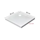 Modena Slim szögletes alacsony akril zuhanytálca 80x80 cm