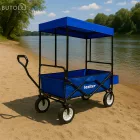 Összecsukható kerti strandkocsi tetővel kék