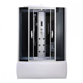   Emilia 85x150 cm hidromasszázs kádkabin elektronikával Black