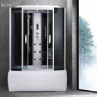 Emilia 85x150 cm hidromasszázs kádkabin elektronikával Black
