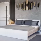 Miami franciaágy ágyneműtartó nélkül 180x200 cm fehér-yorki tölgy