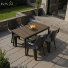 Parker 4+1 kerti bútor garnitúra szett dió-grafit