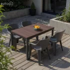 Ravello 4+1 kerti bútor garnitúra szett dió-fekete