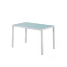 Ezra 120 cm szögletes üveg étkezőasztal