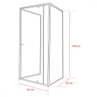 Flexi 80x80 cm falsíkra szerelhető szögletes zuhanykabin zuhanytálca nélkül