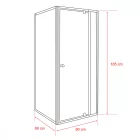 Flexi 80x80 cm sarokba szerelhető szögletes zuhanykabin zuhanytálca nélkül