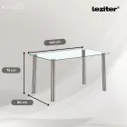 Berna 140 cm szögletes üveg étkezőasztal