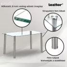 Berna 140 cm szögletes üveg étkezőasztal