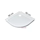 Modena Slim íves alacsony akril zuhanytálca 90x90 cm