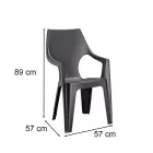 Parker 4+1 kerti bútor garnitúra szett kőris-grafit