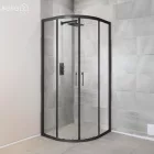 Spirit Clear 80x80 cm íves zuhanykabin zuhanytálca nélkül fekete