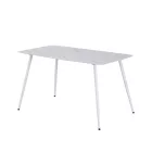 Bora 140 cm szögletes szinterezett kő étkezőasztal fehér