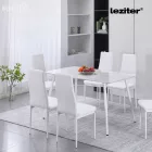 Bora 140 cm szögletes szinterezett kő étkezőasztal fehér