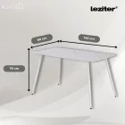 Bora 140 cm szögletes szinterezett kő étkezőasztal fehér