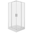 Solid SQ 100 króm szögletes zuhanykabin zuhanytálcával