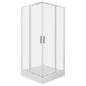 Solid SQ 100 króm szögletes zuhanykabin zuhanytálcával