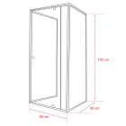 Flexi 80x90 cm falsíkra szerelhető aszimmetrikus zuhanykabin zuhanytálca nélkül