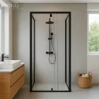 Flexi 90x90 cm falsíkra szerelhető szögletes zuhanykabin zuhanytálca nélkül