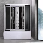 Emilia 85x170 cm hidromasszázs kádkabin elektronikával Black