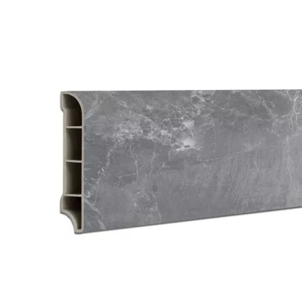 Vinyl SPC padlószegély Fjord márvány mintás sötét szürke 2400x60x12 mm