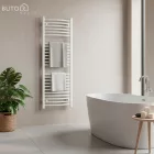 Íves törölközőszárító radiátor 1200x500 mm fehér