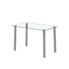 Berna 120 cm szögletes üveg étkezőasztal