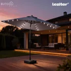 Solari kerti napernyő led lámpával szürke 300 cm