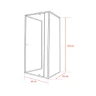 Flexi 80x80 cm falsíkra szerelhető szögletes zuhanykabin zuhanytálca nélkül