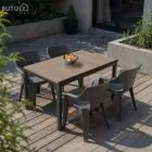 Ravello 4+1 kerti bútor garnitúra szett kőris-fekete