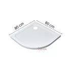 Modena Slim íves alacsony akril zuhanytálca 80x80 cm