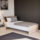 Miami egyszemélyes ágy 90x200 cm sonoma tölgy-fehér