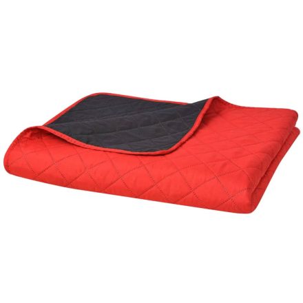 vidaXL 230x260 cm kétoldalas steppelt ágytakaró vörös és fekete