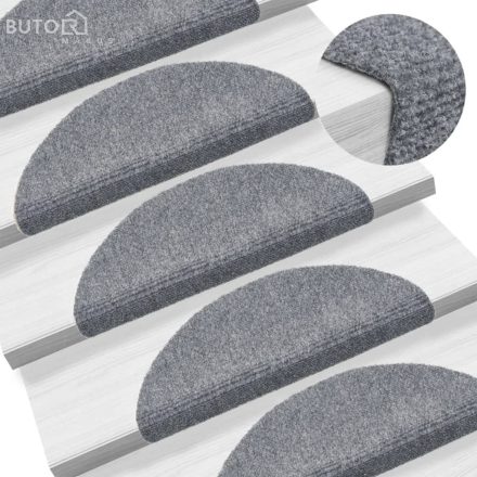 vidaXL 15 db világosszürke öntapadós lépcsőszőnyeg 56x17x3 cm