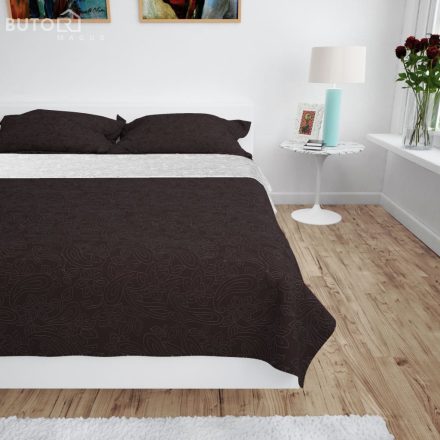 vidaXL krémszínű/barna kétoldalas steppelt ágytakaró 230 x 260 cm
