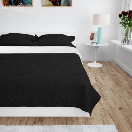 vidaXL fekete/fehér kétoldalas steppelt ágytakaró 220 x 240 cm 