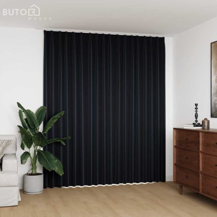 vidaXL fekete sötétítőfüggöny kampókkal 290 x 245 cm