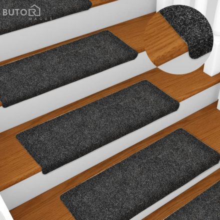 vidaXL 15 db tűvel lyuggatott szürke szövet lépcsőszőnyeg 65x21x4 cm