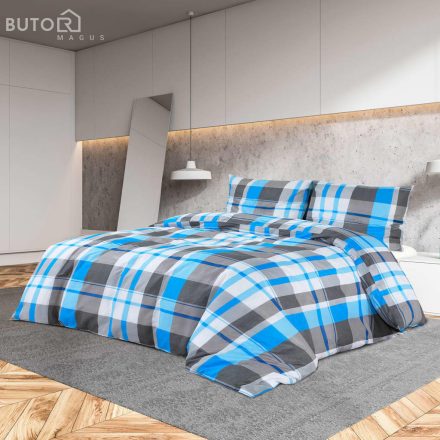 vidaXL kék és szürke pamut ágyneműhuzat-garnitúra 200 x 200 cm