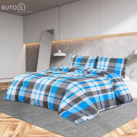 vidaXL kék és szürke pamut ágyneműhuzat-garnitúra 200 x 220 cm