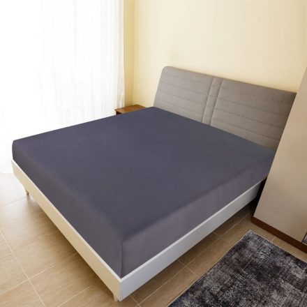 vidaXL 2 db antracitszürke pamutdzsörzé gumis lepedő 180 x 200 cm