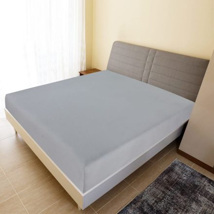 vidaXL 2 db szürke pamutdzsörzé gumis lepedő 160x200 cm