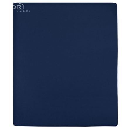 vidaXL tengerészkék pamutdzsörzé gumis lepedő 90x200 cm