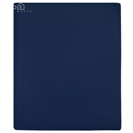 vidaXL tengerészkék pamutdzsörzé gumis lepedő 140x200 cm